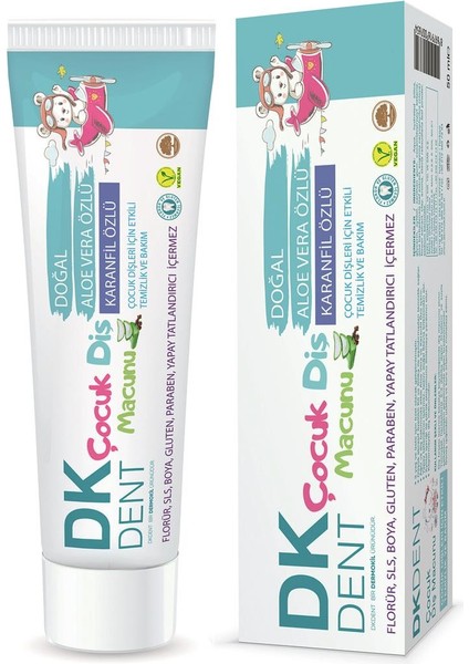 Dk Dent Dogal Aloe Vera ve Karanfıl Ozlu Cocuk Dıs Macunu-50 ml