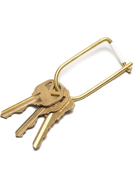 Wilson Keyring Enameled Brass- Pirinç Anahtarlık Altın-Beyaz