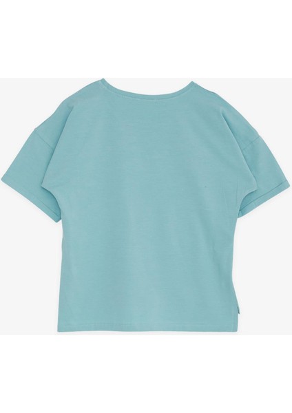 Kız Çocuk Tişört Havalı Rockçı Kız Baskılı 9-16 Yaş, Mint Yeşili fiyatları