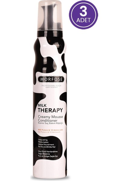 3X200ML. Milk Therapy Saç Bakım Köpüğü