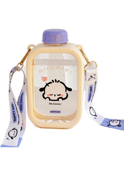 Girls Cute Plastic Cup Strap Portable Water Bottle With Strap (Yurt Dışından)