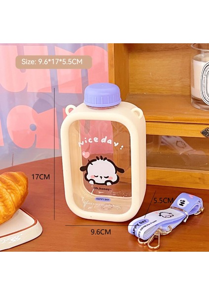 Girls Cute Plastic Cup Strap Portable Water Bottle With Strap (Yurt Dışından) fiyatları