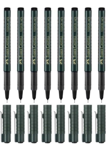 Faber Castell Faber-Castell Vision 1475 Roller Iğne Uçlu Kalem 0.3 mm 7'li Siyah