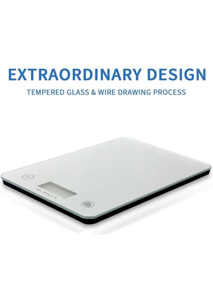 11LB / 5 kg Ev Mutfak Ölçeği Elektronik Gıda Ölçeği Pişirme Ölçeği Ölçme Aracı Temperli Cam Tel Çizim Süreci | Mutfak Terazi (Yurt Dışından)