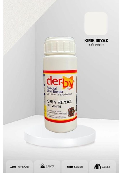 Special Kırık Beyaz Deri Boyası 100 ml Mont Eşya Çanta Kemer Cüzdan Ayakkabı Deri Boyası