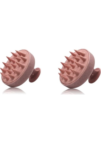 Kozmetik Saç Bakım Fırçası, 2 Adet Pembe, Saç Masaj Duş Fırçası, Silikon Masaj Tarağı, Saç Tarağı 2