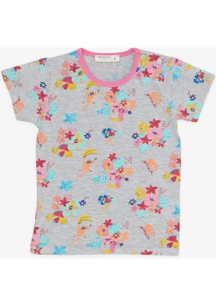 Kız Bebek Kısa Kollu Pijama Takımı Safari Temalı 9 Ay-3 Yaş, Gri Melanj modelleri