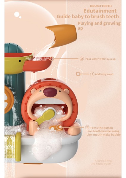 Çocuk Banyosu Duş Spreyi Bubble Aslan Köpükleri Bastırır (Yurt Dışından)
