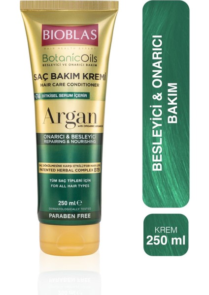 Botanic Oils Argan Yağlı Saç Kremi 250 ml Onarıcı Argan Saç Bakım Kremi