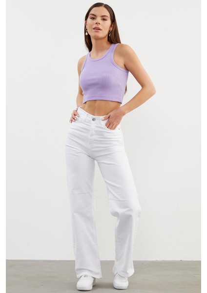 Yüzücü Model Crop Atlet - Lila fiyatları
