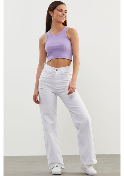 Yüzücü Model Crop Atlet - Lila modelleri