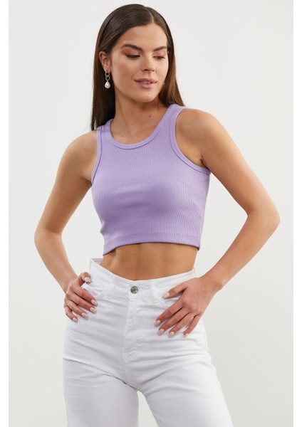 Yüzücü Model Crop Atlet - Lila fırsatları