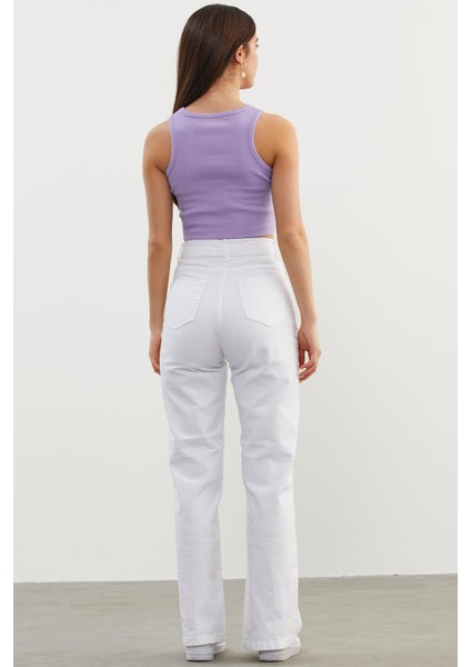 Yüzücü Model Crop Atlet - Lila indirimleri