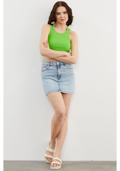 Yüzücü Model Crop Atlet - Fıstık Yeşili