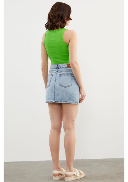 Yüzücü Model Crop Atlet - Fıstık Yeşili