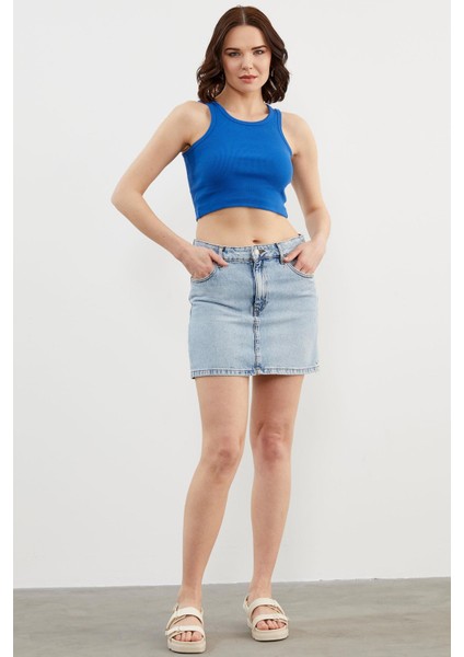 Yüzücü Model Crop Atlet - Saks