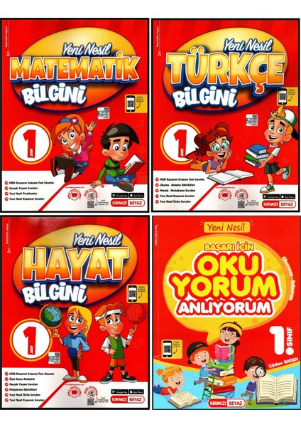 1.Sınıf 2. Dönem Matematik+Türkçe+Hayat Bilgisi+Okuyorum-Anlıyorum 4 Kitap