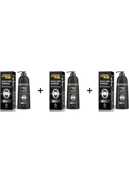 Saç Siyahlaştırıcı Beyaz Saçlar Için Anında Etkili Şampuan (3 Adetx350 ml)