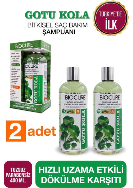 Gotu Kola Saç Bitkisel Şampuan 10 Bitki 4 Vitaminli X 2 Adet