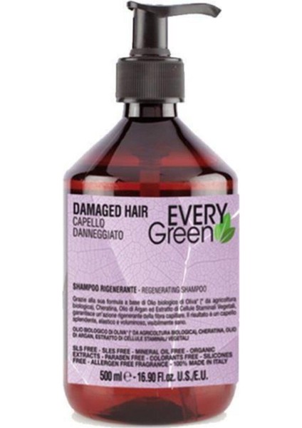 Every Green Yeniden Yapılandırıcı Ve Onarıcı Şampuan Yıpranmış Saçlar - Damaged Hair 500 Ml
