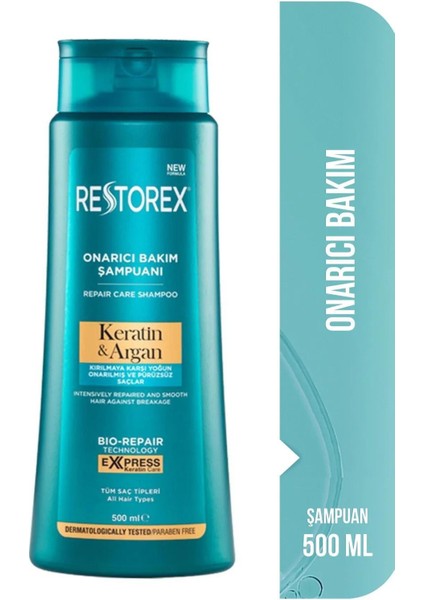 Keratin & Argan Şampuan 500 Ml + Collagen&Biotin Dolgunlaştırıcı Şampuan 500 Ml Restorex Keratin + Collegen indirimleri