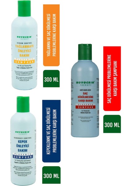 Placenta Therapy Şampuan Seti 300 Ml * 3 Lü Set Nov fiyatları