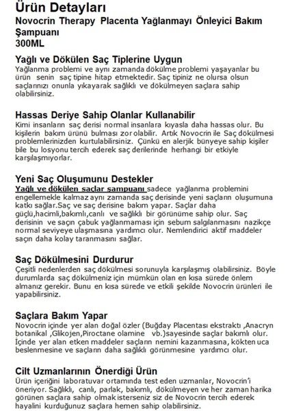 Placenta Therapy Şampuan Seti 300 Ml * 3 Lü Set Nov indirimleri