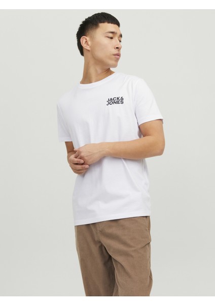 Jack & Jones Bisiklet Yaka Logolu Tişört-Corplogo