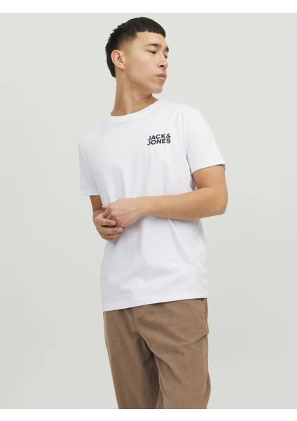 Jack & Jones Bisiklet Yaka Logolu Tişört-Corplogo