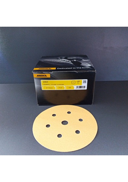 Mırka Zımpara Epoksi Reçine Tekne Mobilya Gold Serisi 120 Kum Cırtlı 150 mm 100 Adet