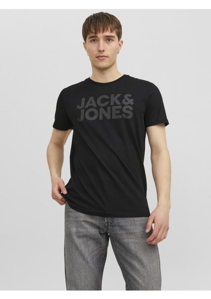 Jack & Jones Bisiklet Yaka Logolu Tişört-Corplogo