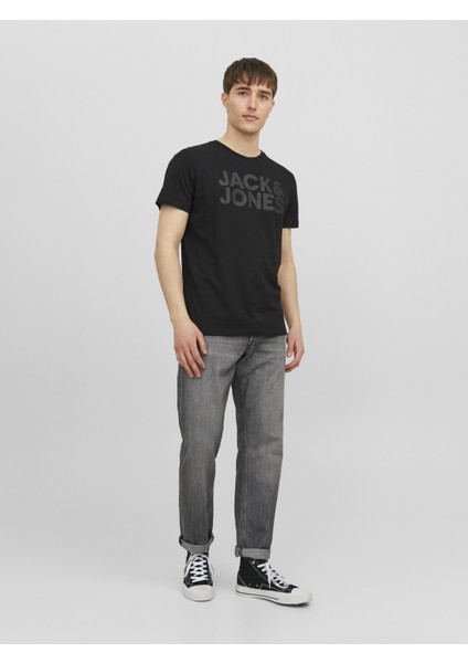 Jack & Jones Bisiklet Yaka Logolu Tişört-Corplogo