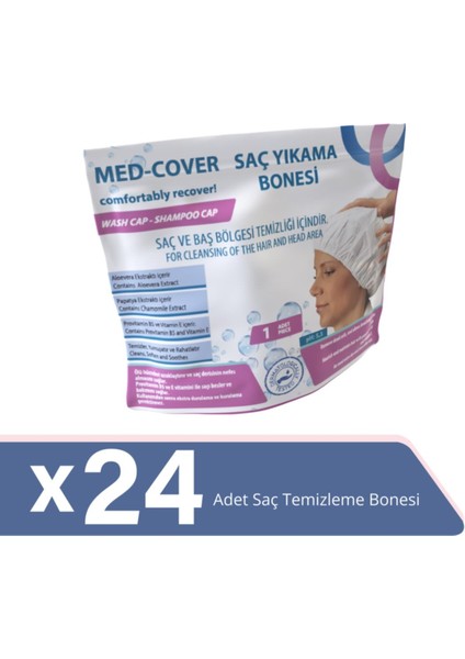 Med Cover Medcover Med-Cover Saç Yıkama Bonesi 1x24'Lü Gönderim