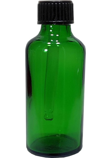 50 Adet Kapaklı Yeşil Cam Şişe 50 ml