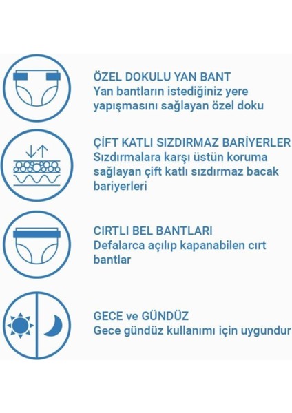 Tekstil Yüzeyli Bel Bantlı Yetişkin Hasta Bezi Large 30'Lu Paket