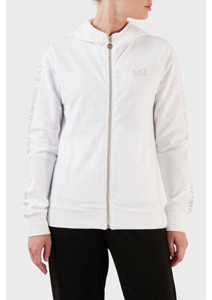 Streç Pamuklu Regular Fit Fermuarlı Kapüşonlu Sweat Kadın Sweat 3RTM21 Tjcqz 0101