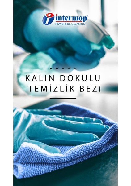 Mikrofiber Kalın Dokulu Genel Temizlik Bezi Mavi 40x40cm