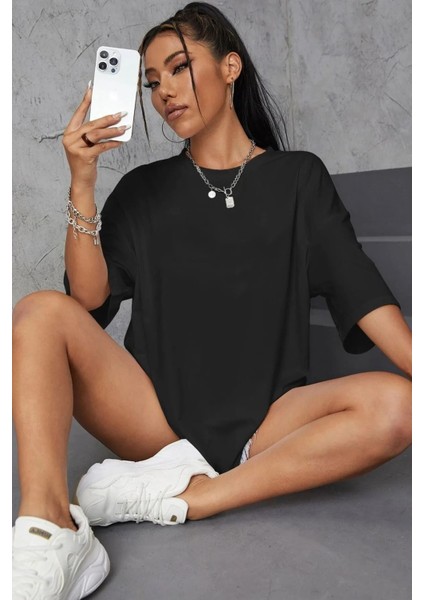 Kadın Love Yourself Baskılı Oversize T-Shirt