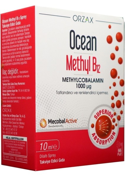 Methyl Cobalamin B12 Sprey 10 ml fiyatları