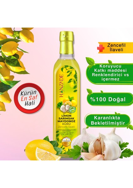 Limon Sarımsak Maydanoz Kürü 500 ml Cam Şişe