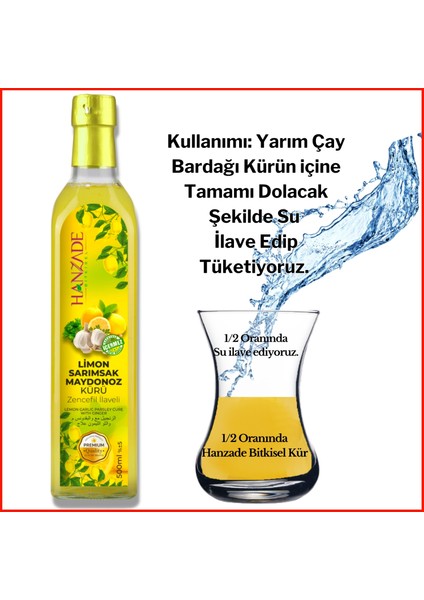 Limon Sarımsak Maydanoz Kürü 500 ml Cam Şişe