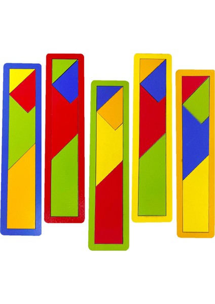 Eğitici Ahşap Oyuncak Renkli Ahşap T Tangram Puzzle