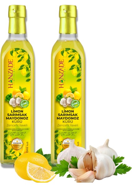 Limon Sarımsak Maydanoz Kürü 500 ml x 2 Adet Cam Şişe