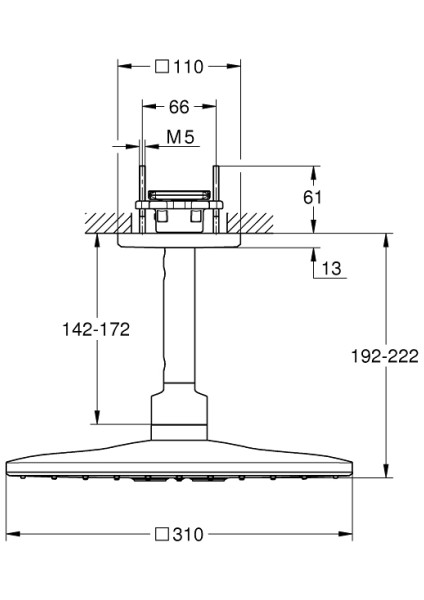 Rainshower Smartactive 310 Cube Tepe Duşu Seti 142 Mm, 2 Akışlı - 26481A00 fiyatları