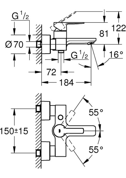 Lineare Tek Kumandalı Banyo Bataryası - 33849AL1