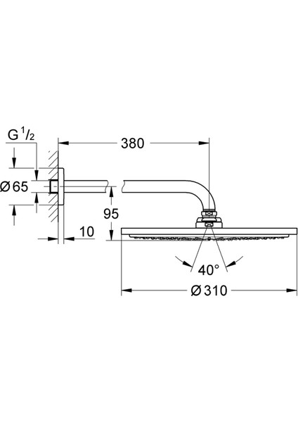 Rainshower Cosmopolitan 310 Tepe Duşu Seti 380 Mm, Tek Akışlı - 26066DC0
