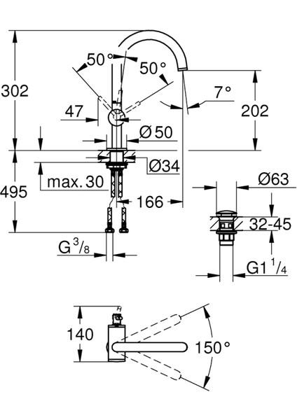 Atrio Tek Kumandalı Lavabo Bataryası 1/2" l-Boyut - 32042003 fiyatları