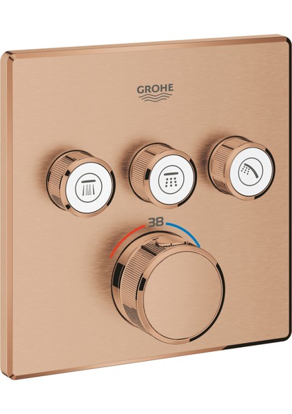 Grohtherm Smartcontrol Üç Valfli Akış Kontrollü, Ankastre Termostatik Duş Bataryası - 29126DL0