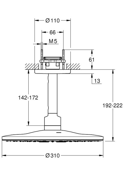 Rainshower Smartactive 310 Tepe Duşu Seti 142 Mm, 2 Akışlı - 26477GN0
