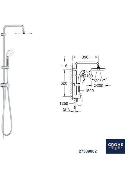 Bauedge Termostatik Banyo Bataryası Seti 24